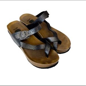 Gutten Metallic Open Toe Beach Clip Toe Sandals Size 9